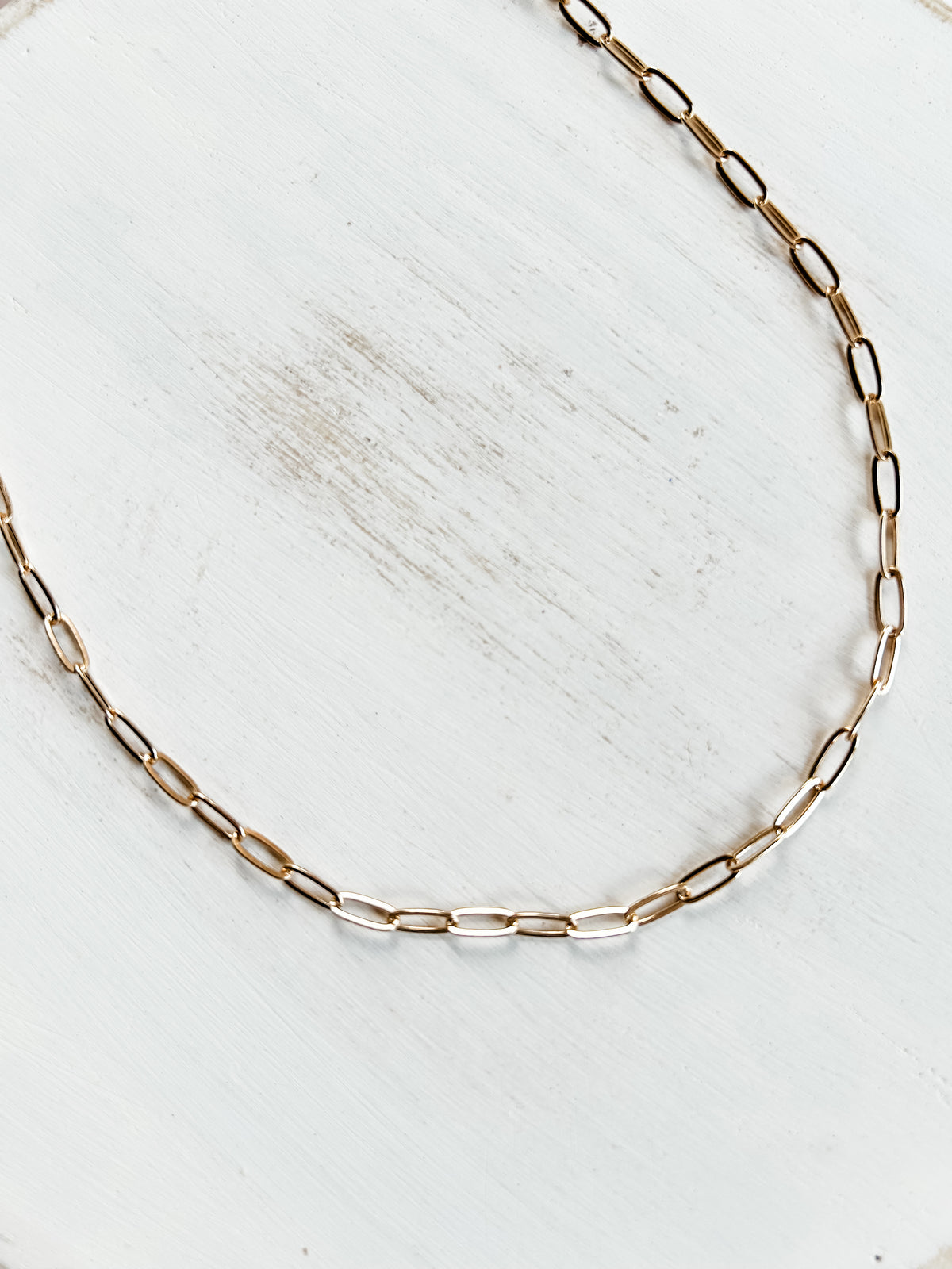 Charm Necklace Base | Gold Paperclip