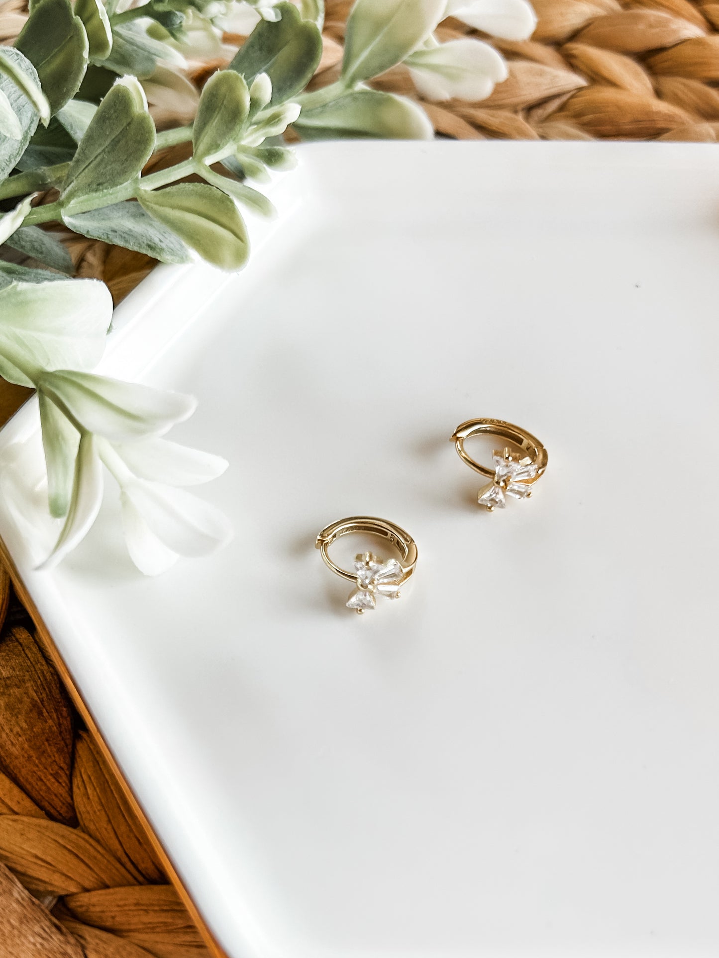 Lucy Diamond Bow Hoops