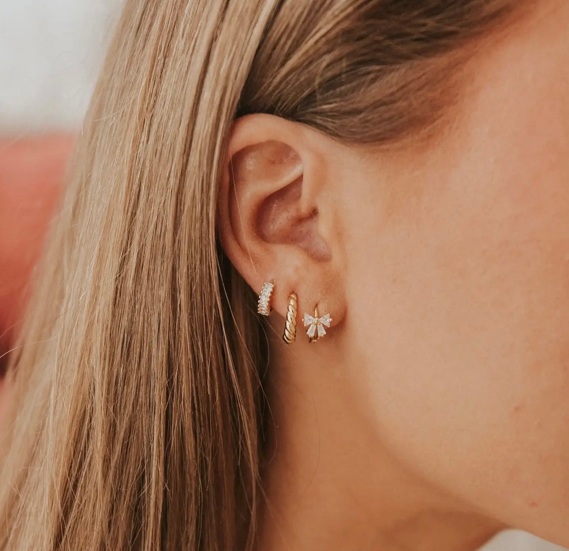 Lucy Diamond Bow Hoops