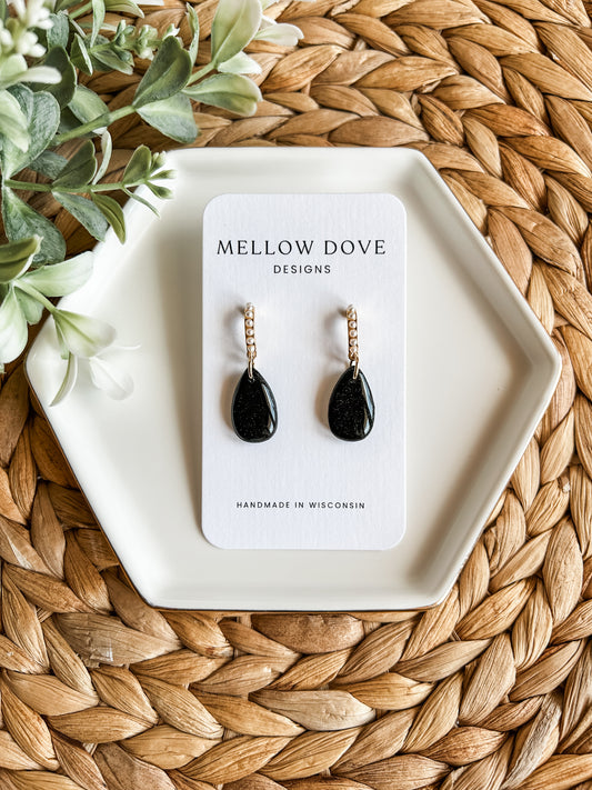 Black Shimmer | Pearl Hoop Earring