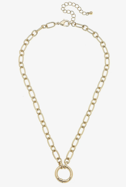 Charm Necklace Base- Round Caribiner