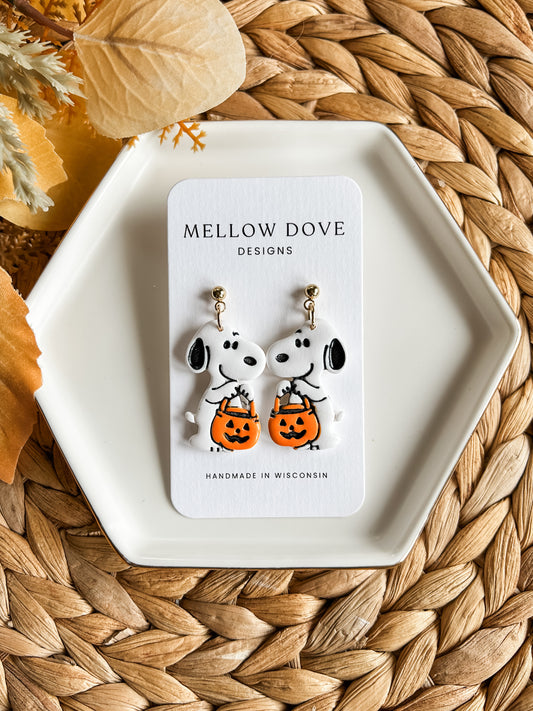 Trick or Treat Dog Earrings