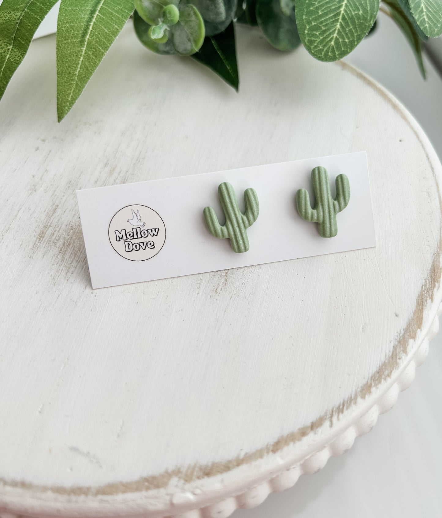 Sage Cactus Studs