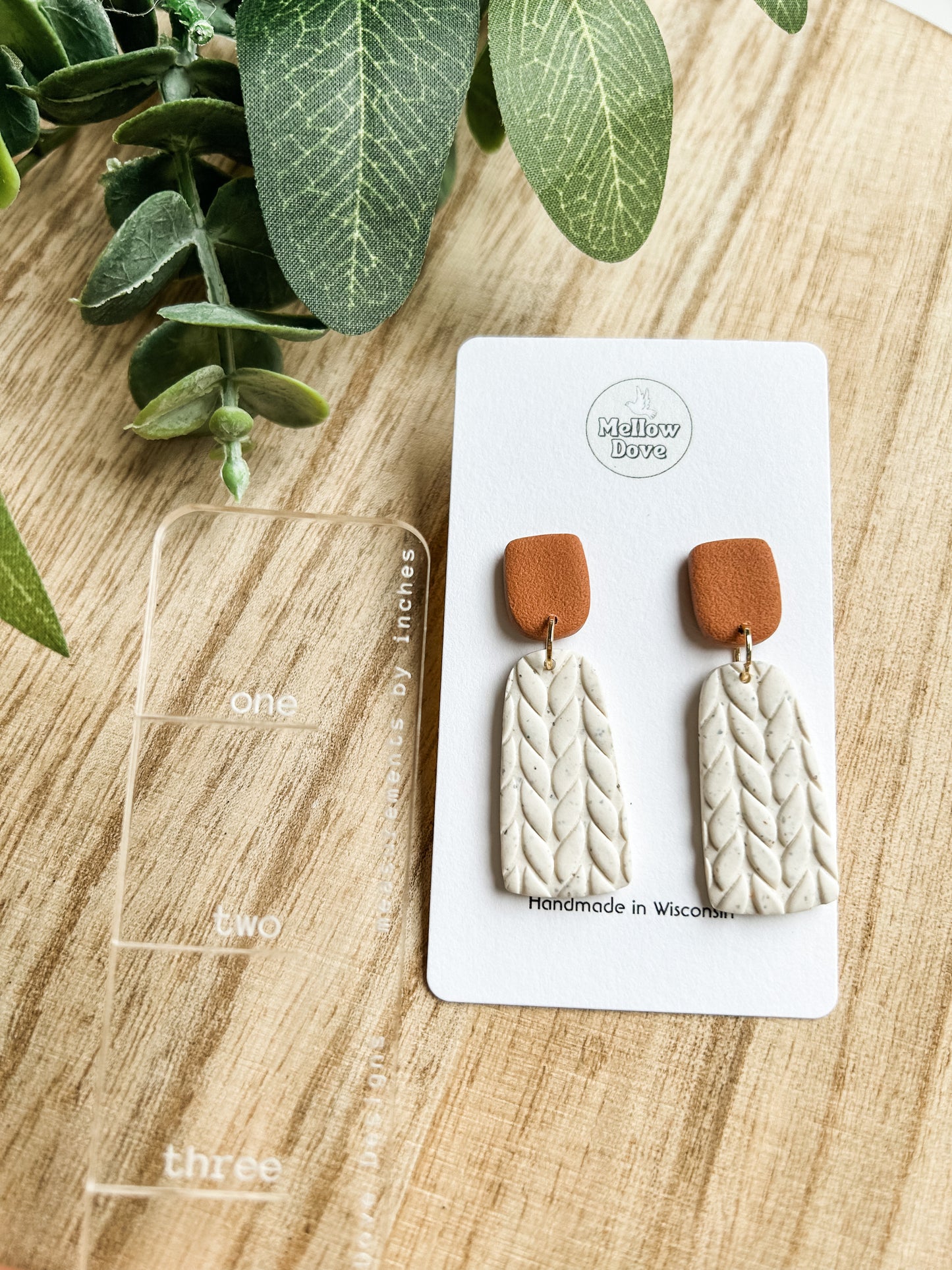Ivory Sweater Knit Earrings