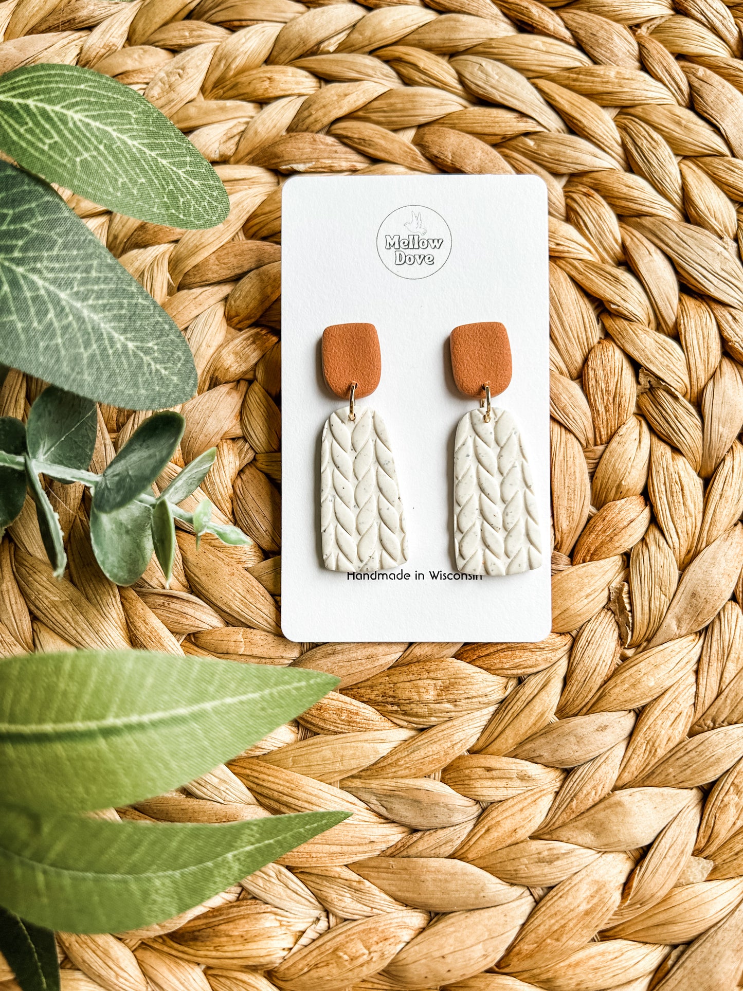 Ivory Sweater Knit Earrings