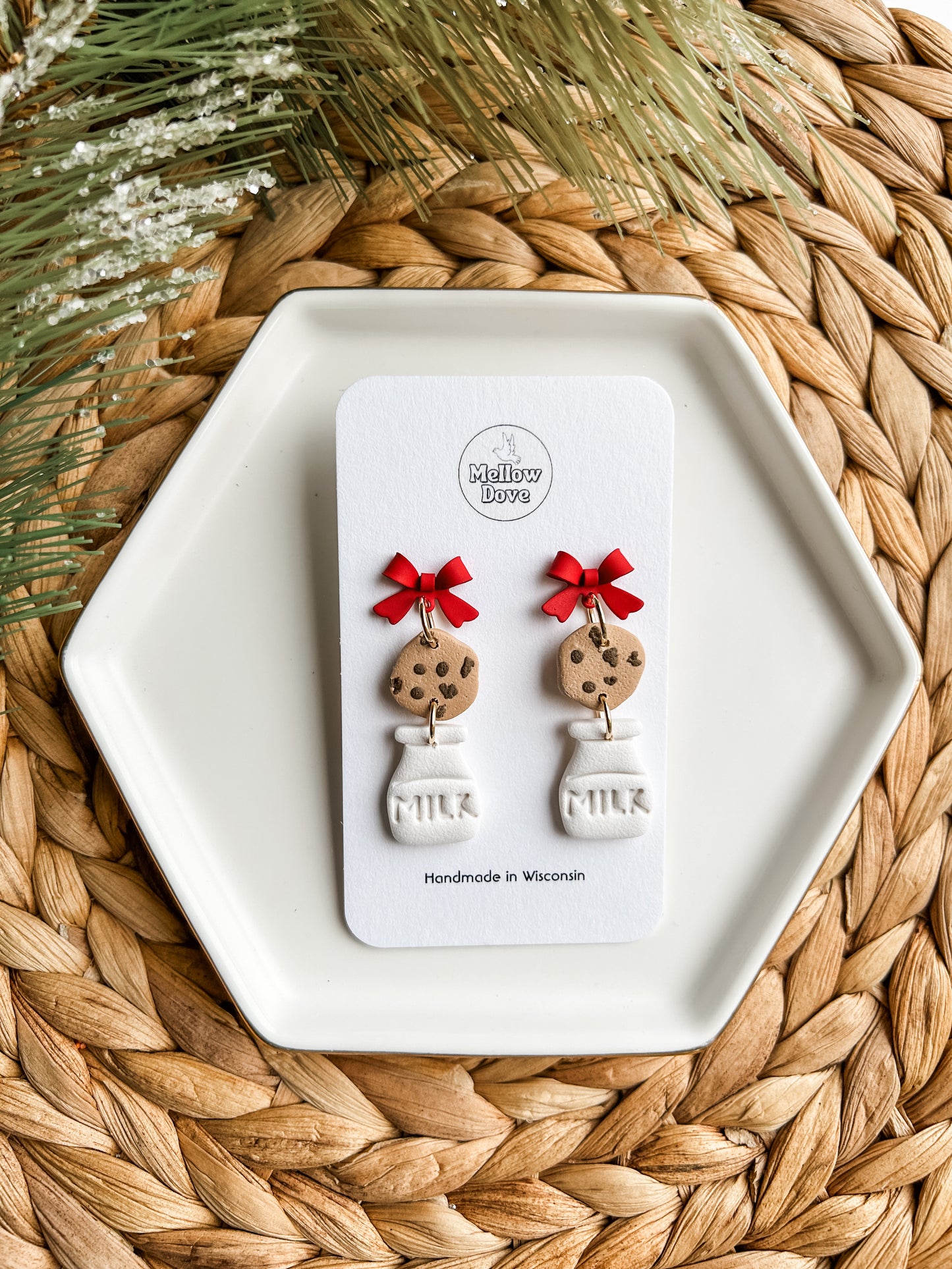 Santa's Cookies + Milk Earrings