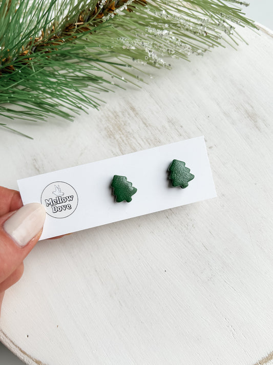 Forest Green Tree Studs