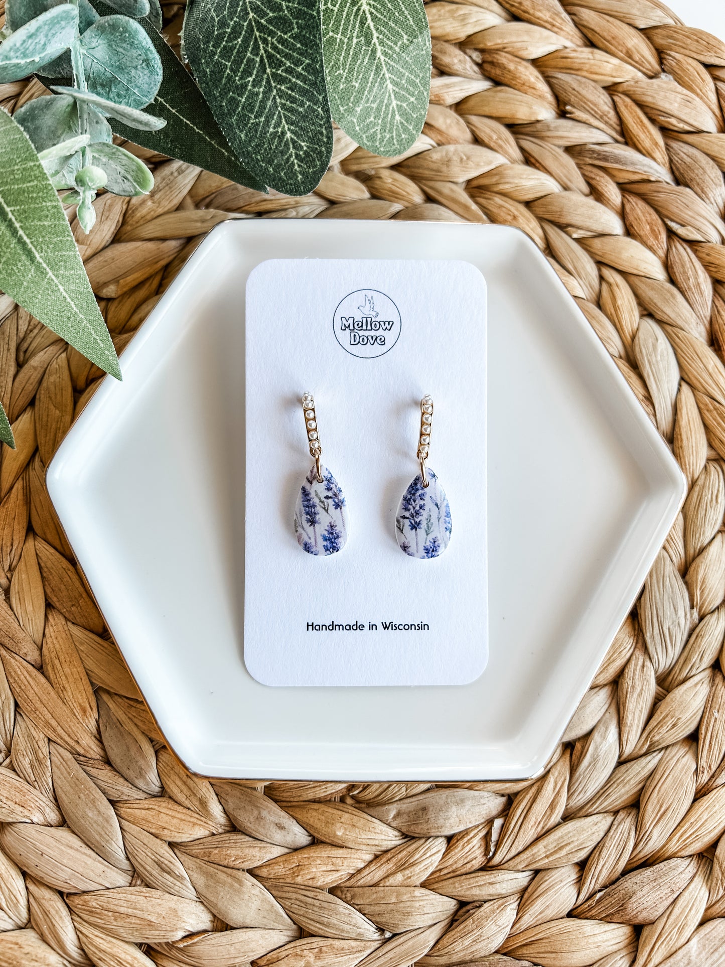 Lavender Drop with Pearl Hoop
