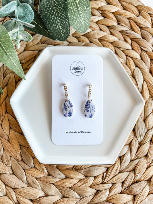 Lavender Drop with Pearl Hoop
