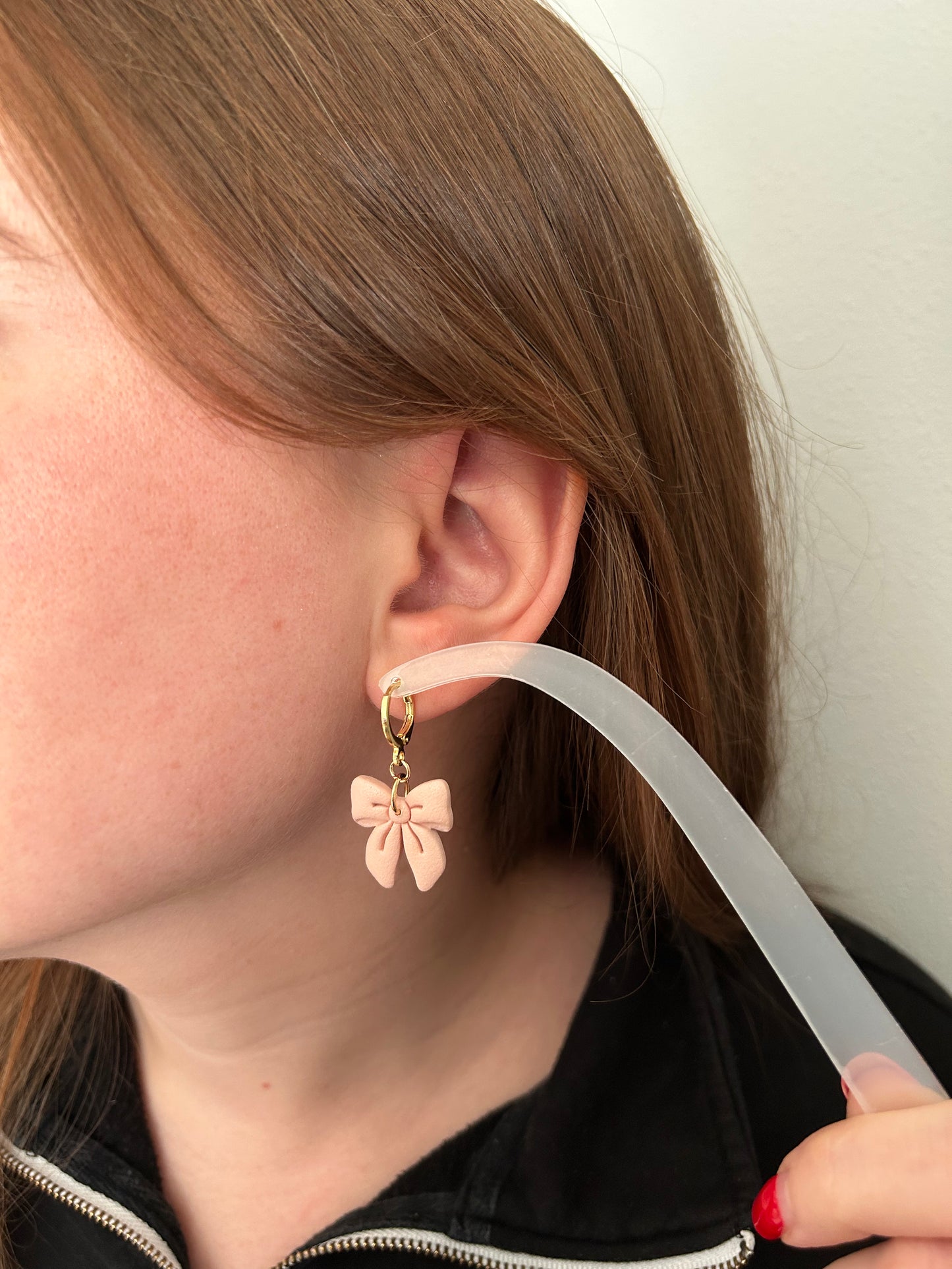 Bow Hoops | Blush, Sage, Vanilla