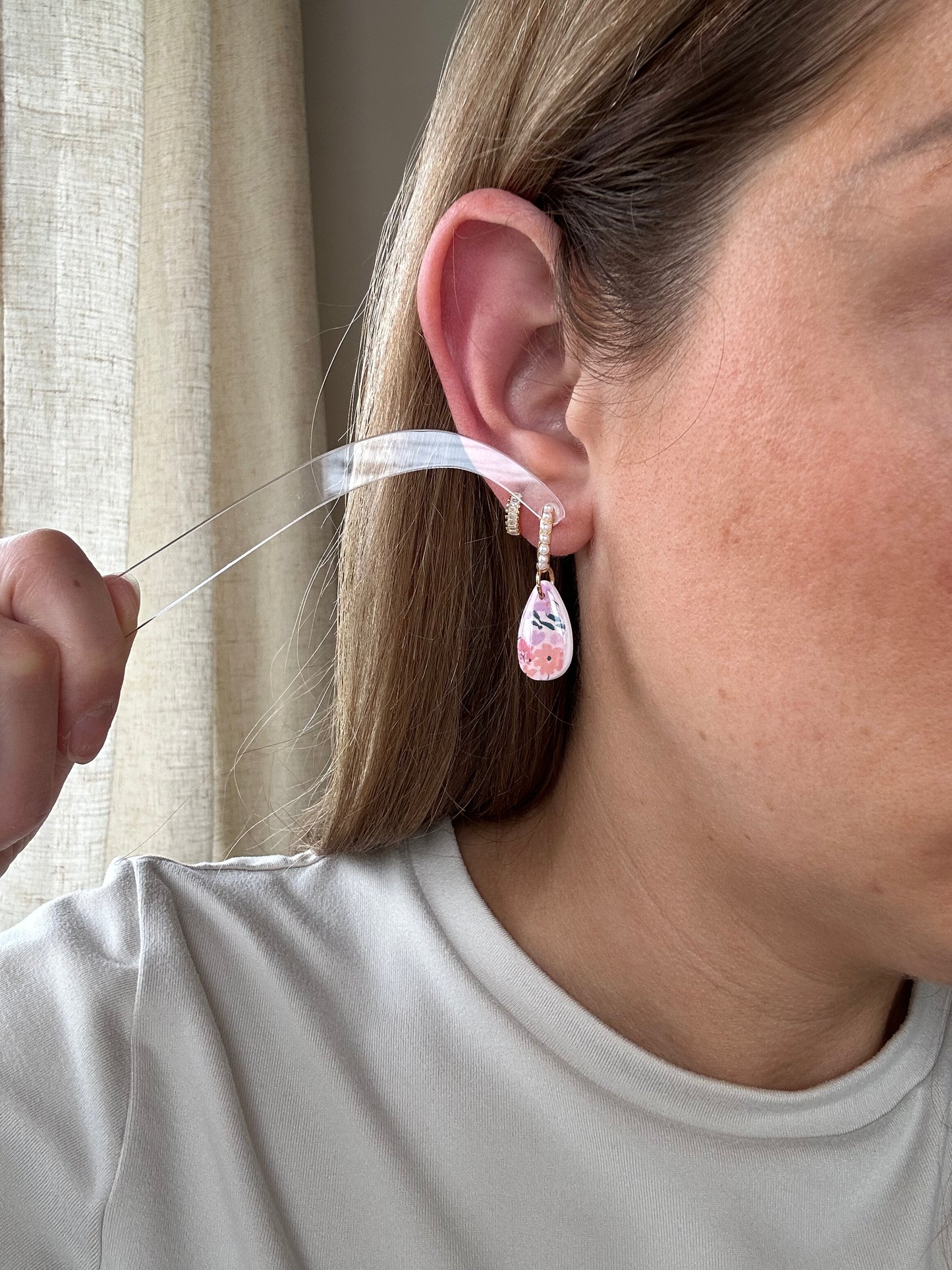 Fiesta Floral Earrings with Pearl Hoop