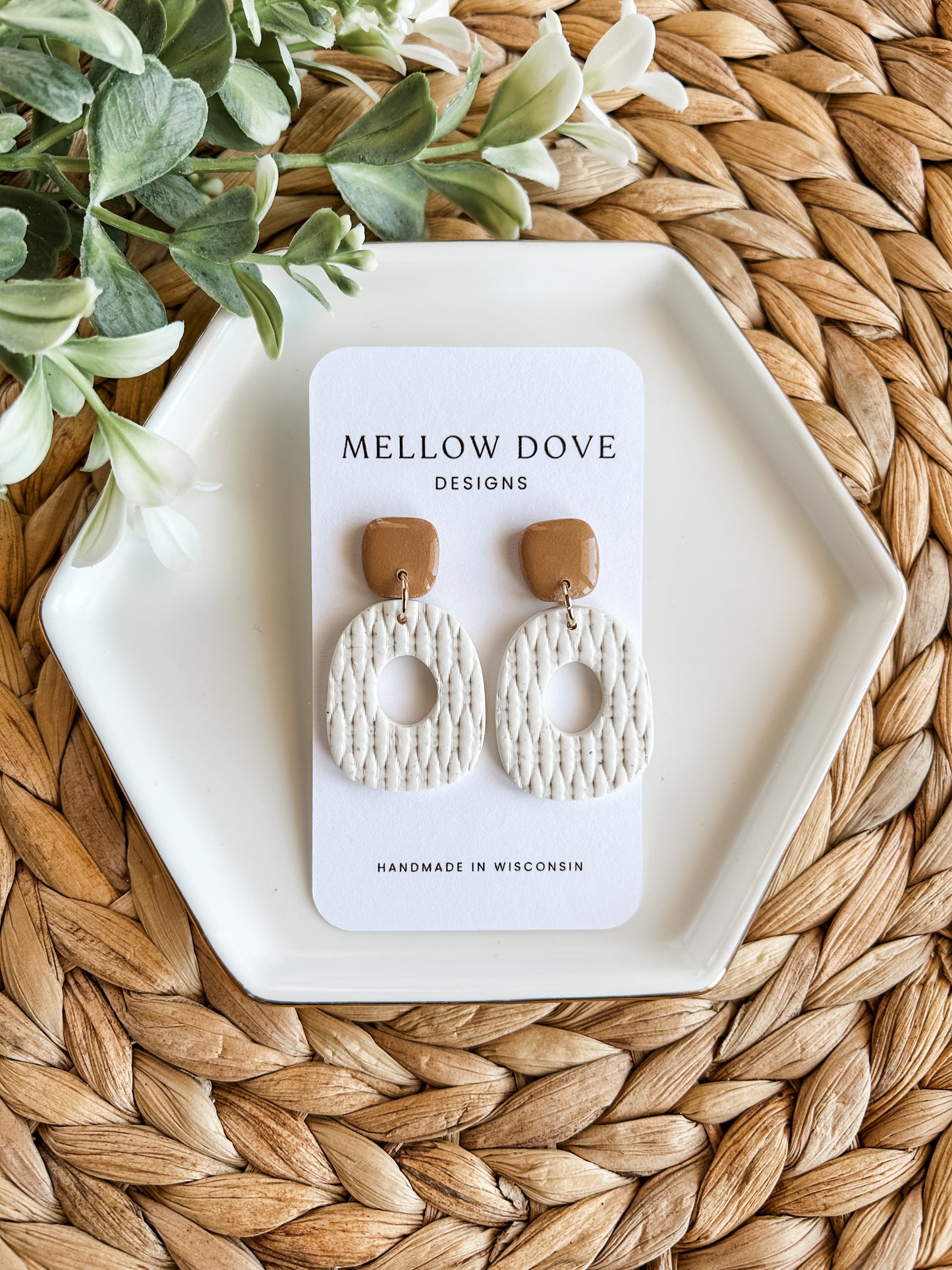 Ivory Rattan Earrings