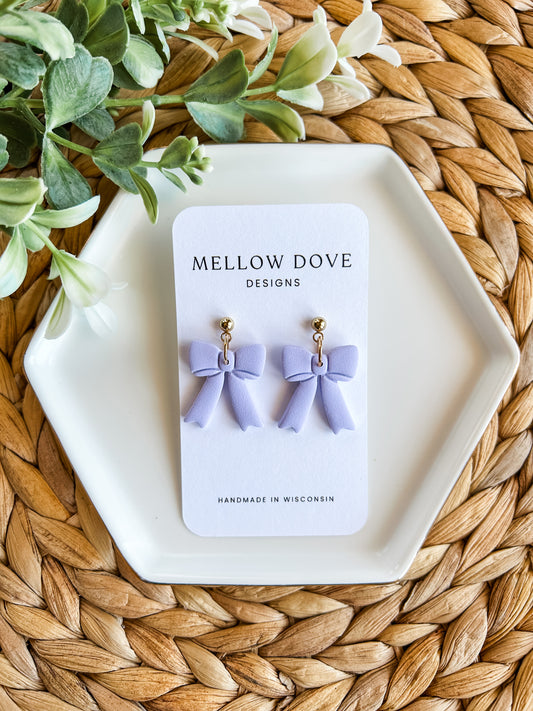 Lavender Bow Earrings