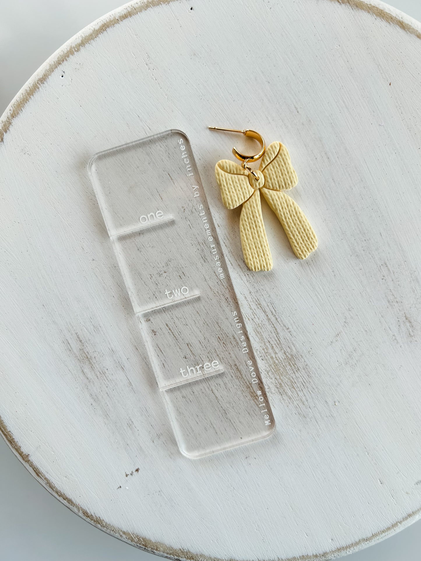Butter Yellow Linen Bow Earrings