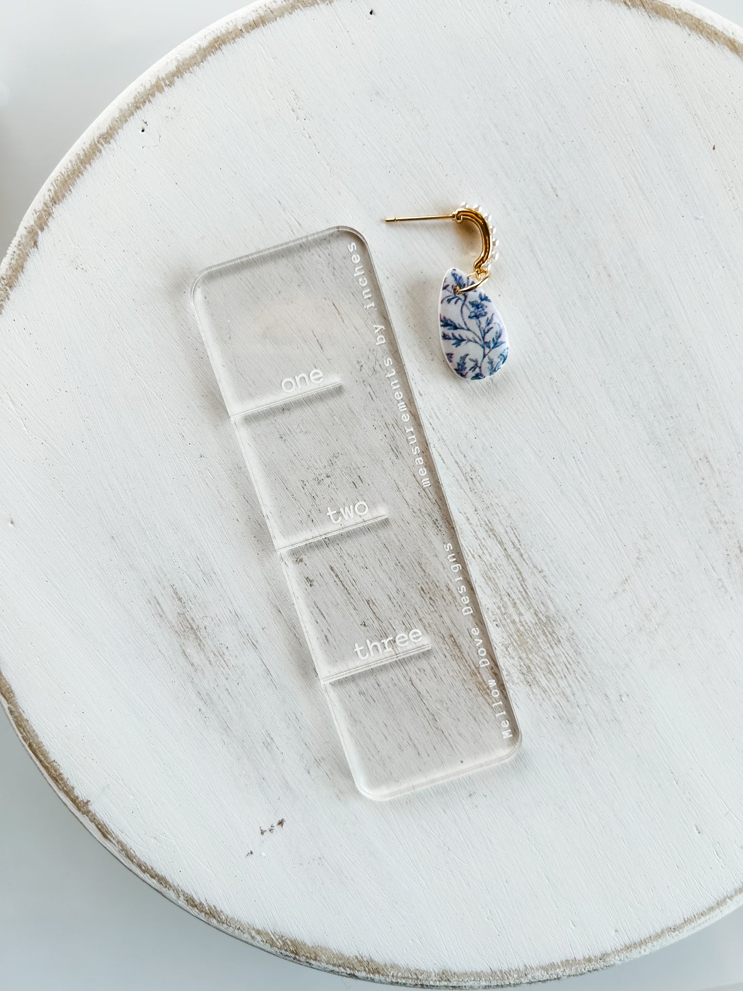 Blue Chinoiserie | Pearl Hoop Earrings