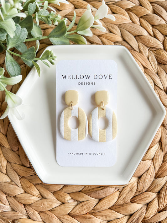 Butter Yellow Striped Earrings