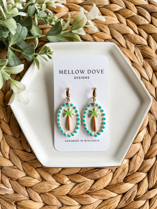 Tropical Palm Tree Earrings