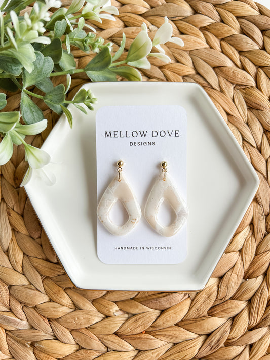 Vanilla Marble | Diamond Drop Earrings
