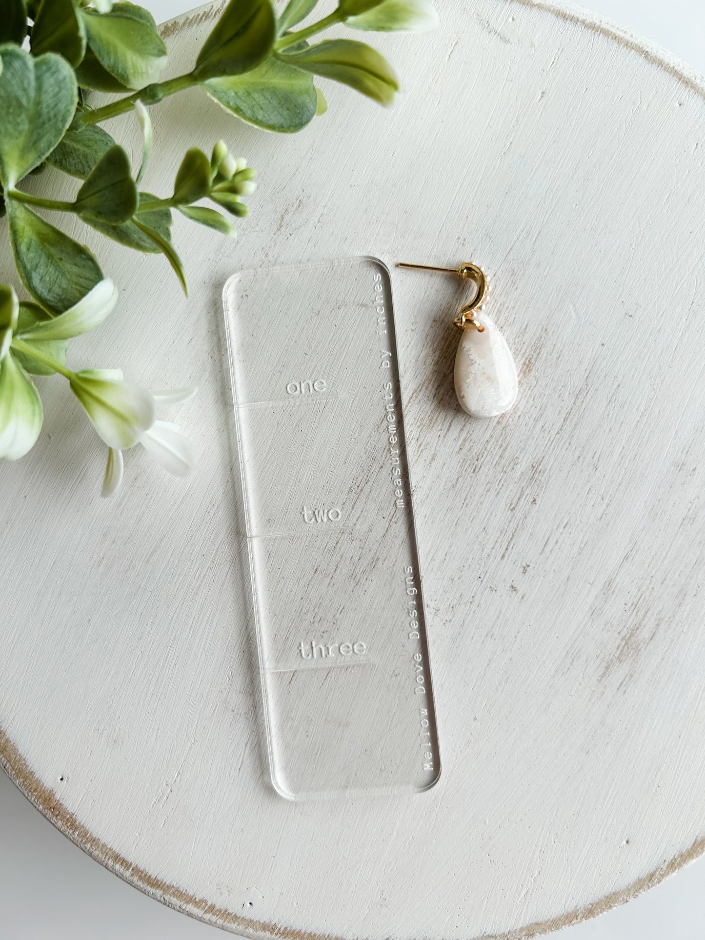 Vanilla Marble | Pearl Hoop Earrings