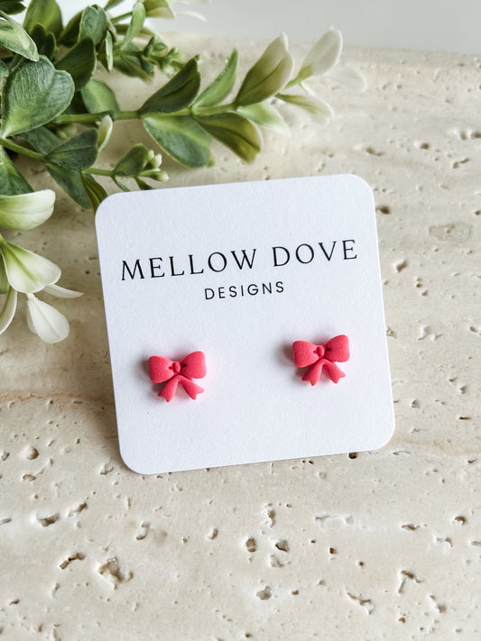 Hot Pink Bow Studs