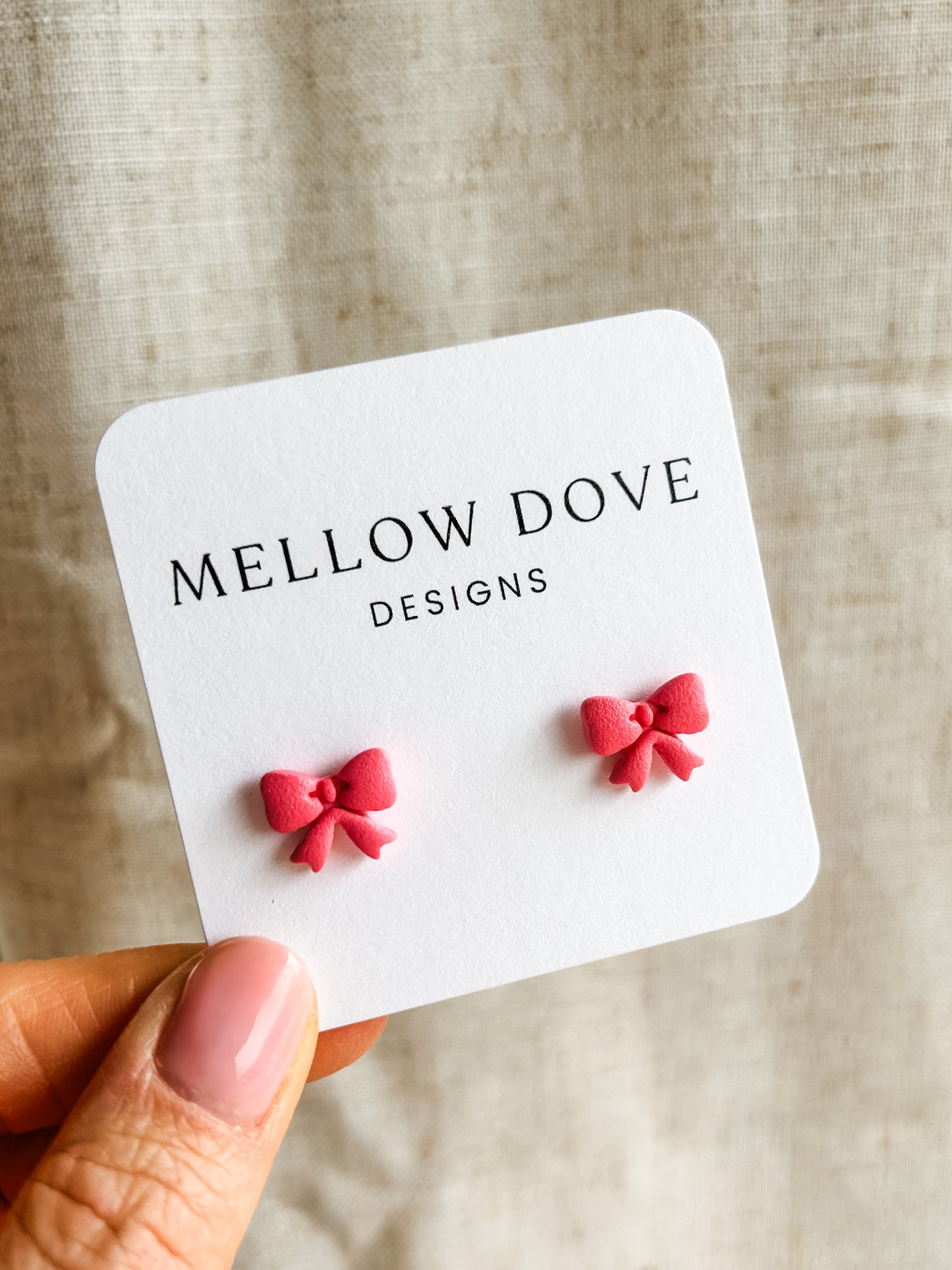 Hot Pink Bow Studs