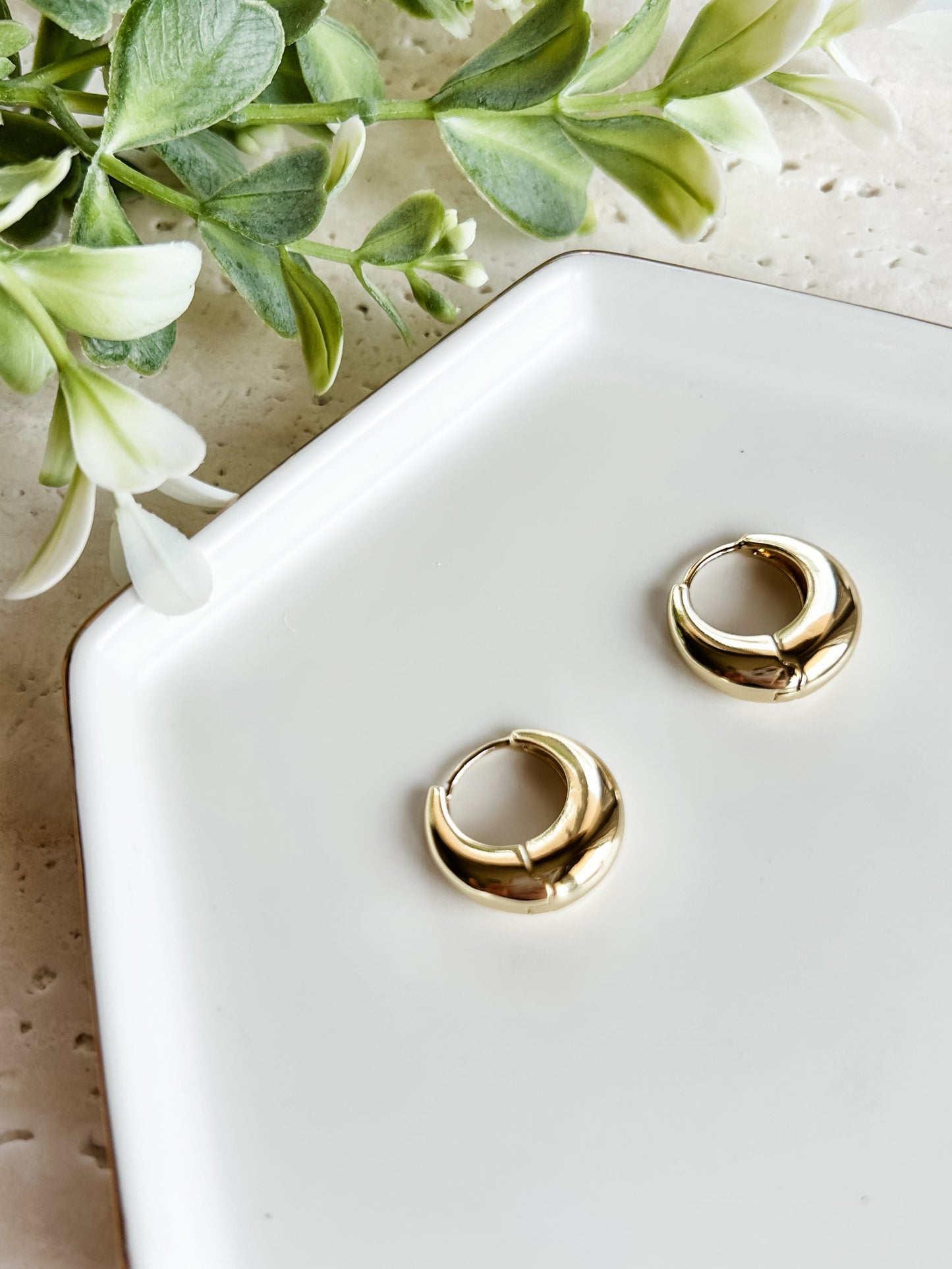 Minimalist Dome Hoops | 14K Gold-Filled