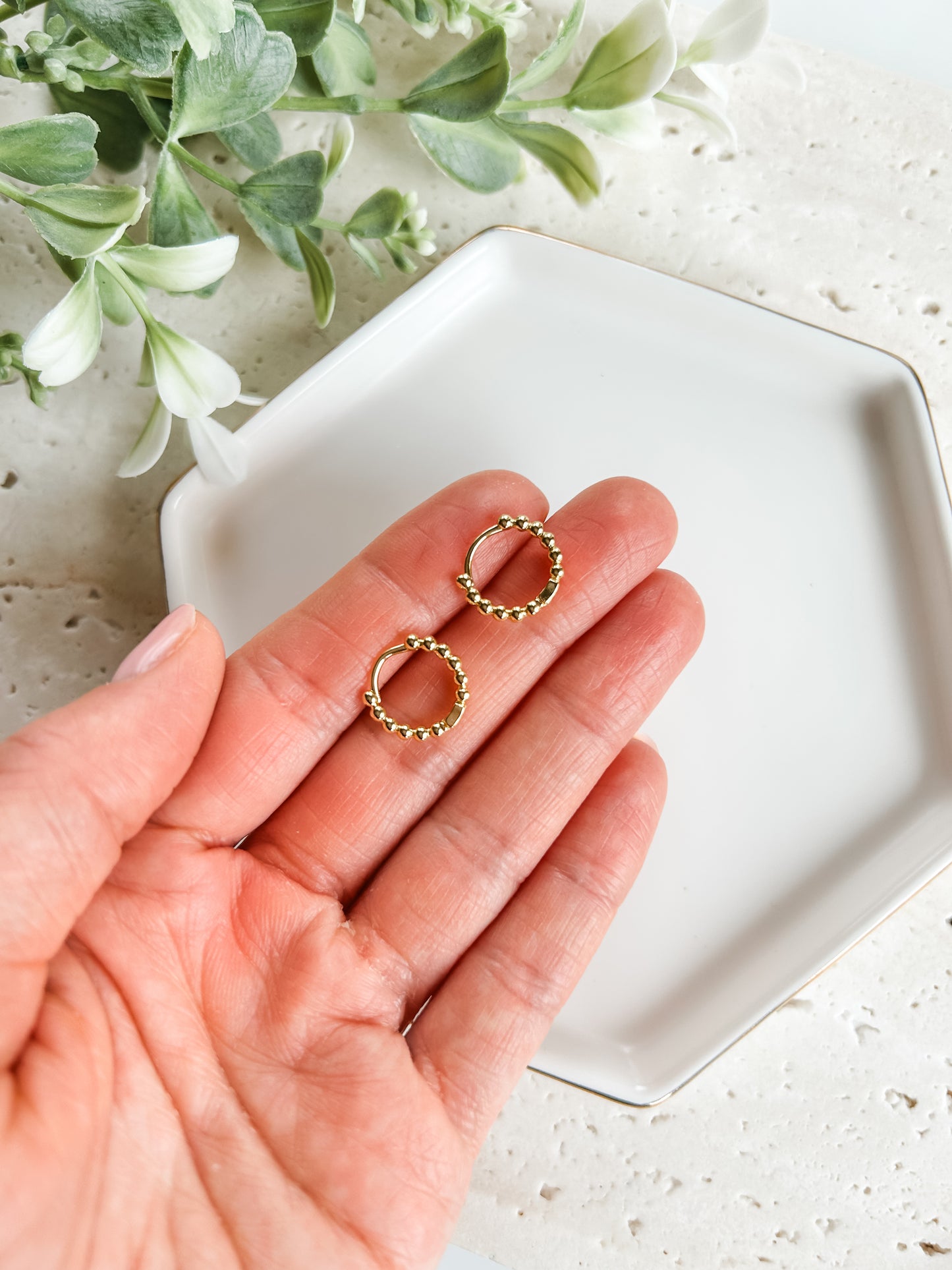 Beaded Bubble Hoop | 14K Gold-Filled
