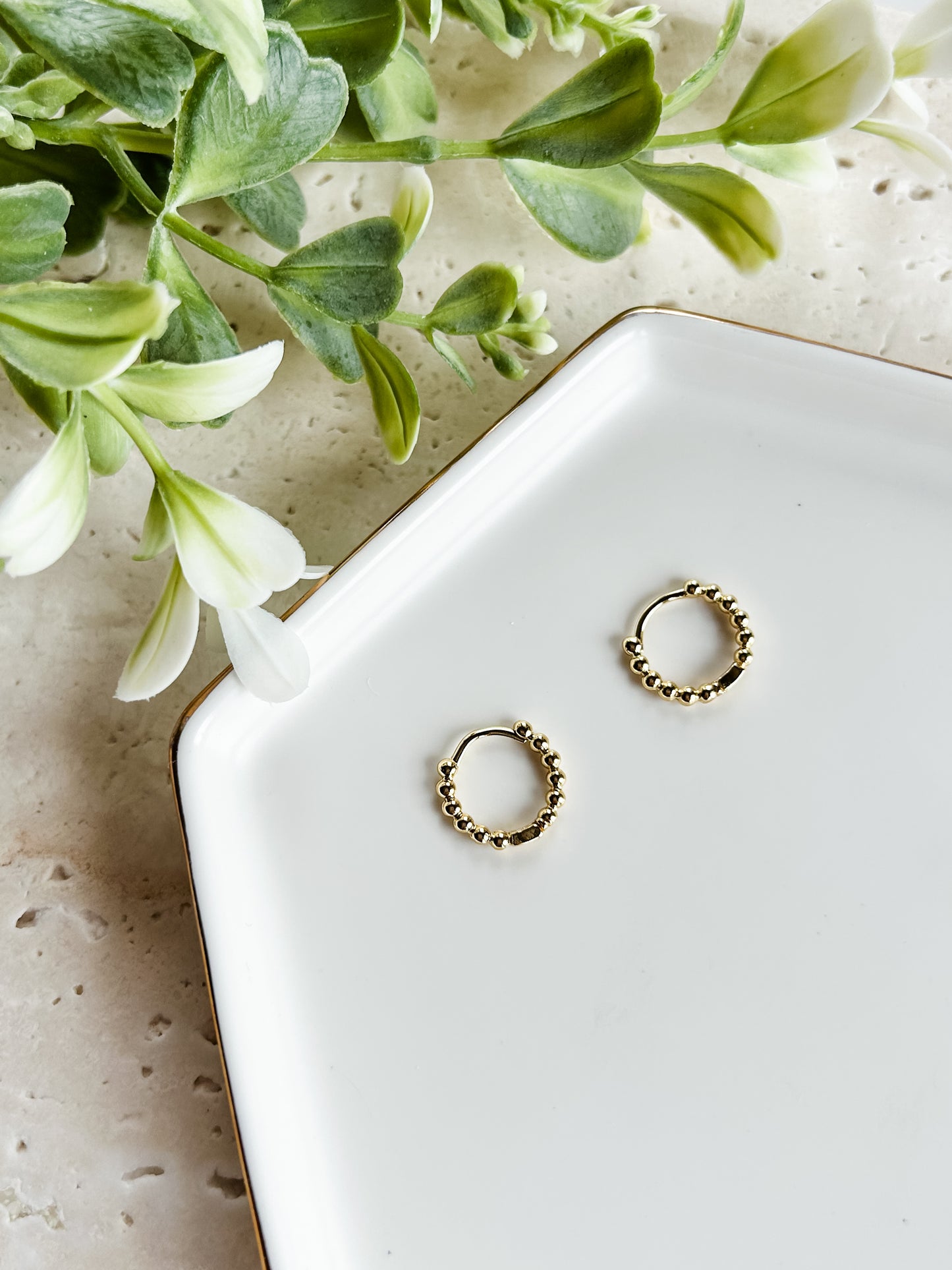 Beaded Bubble Hoop | 14K Gold-Filled