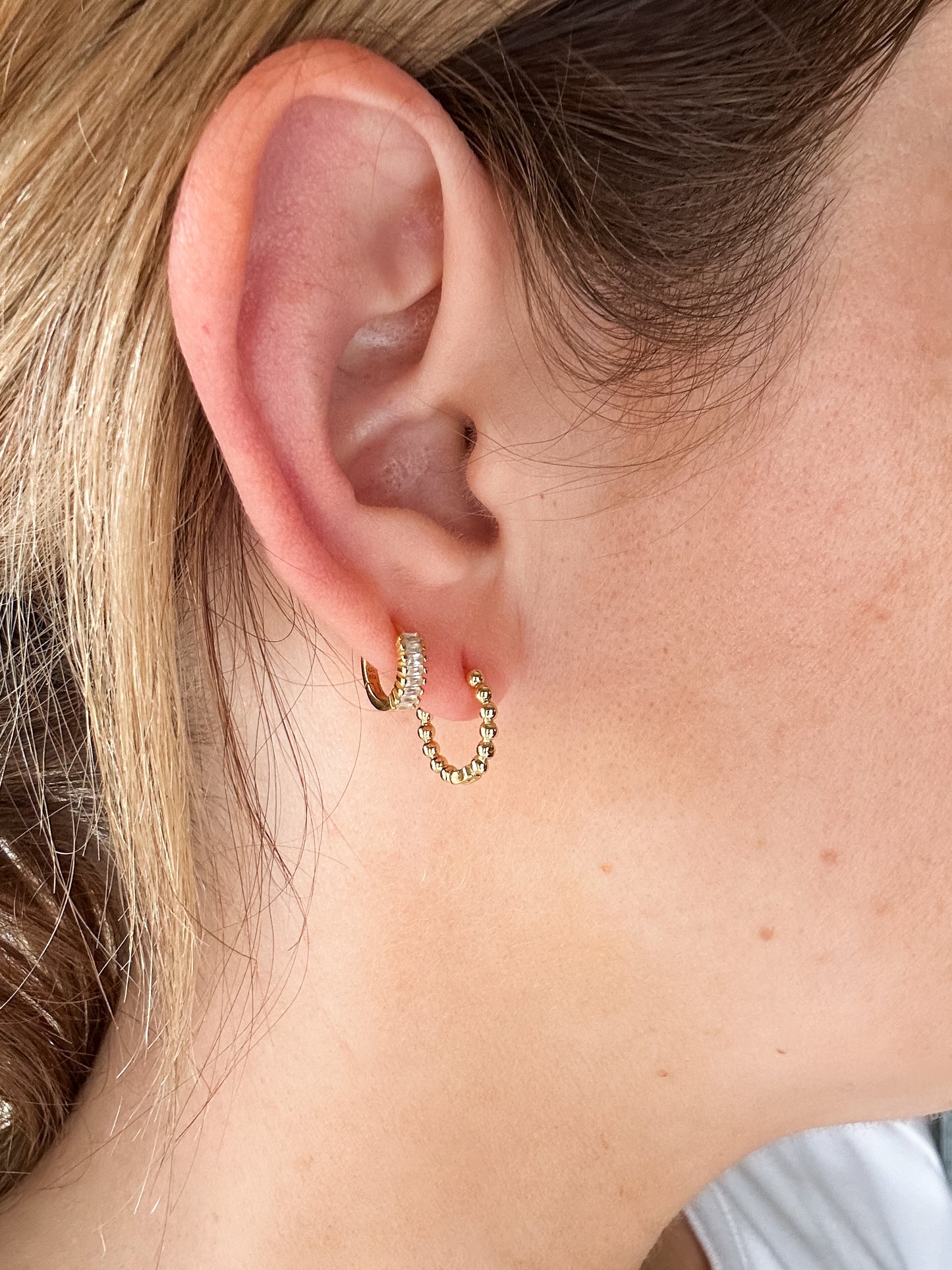 Beaded Bubble Hoop | 14K Gold-Filled