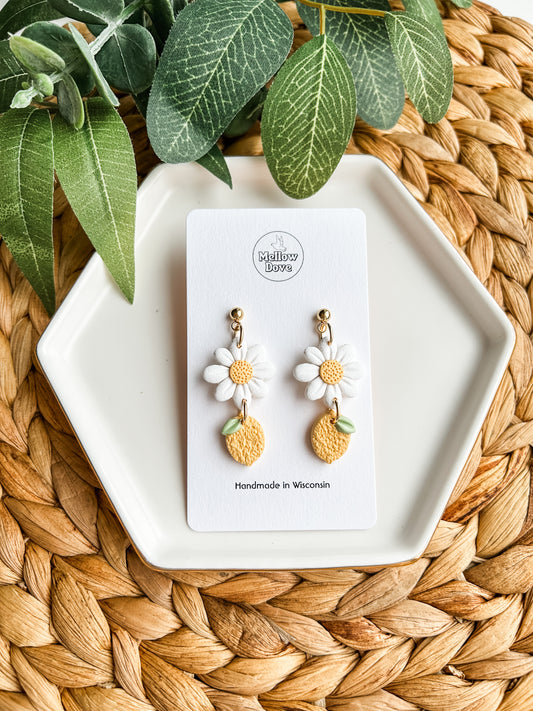 Lemon + Flower Earrings