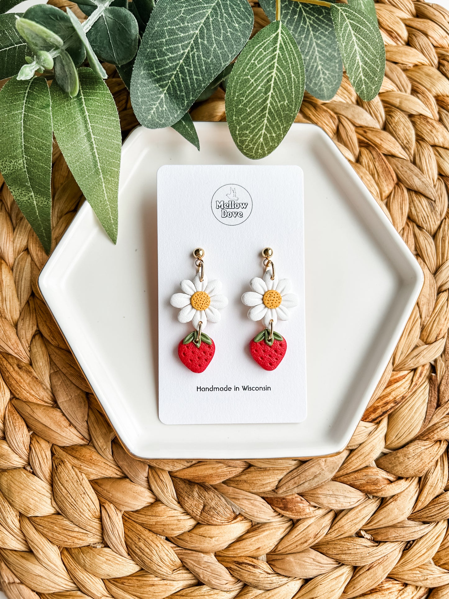 Strawberry + Flower Earrings