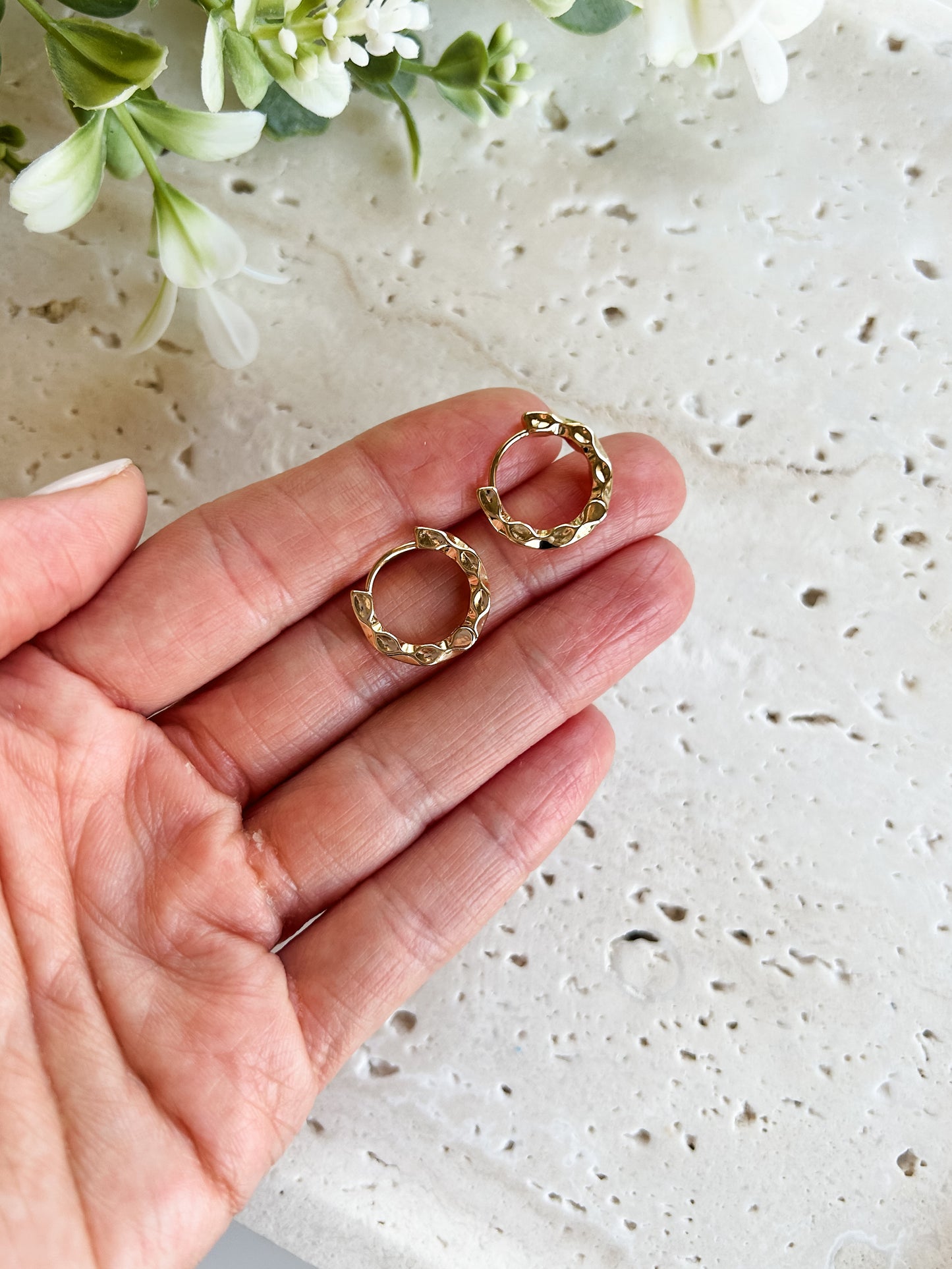 Geometric Flat Twist Huggie Hoops | 14K Gold-Filled